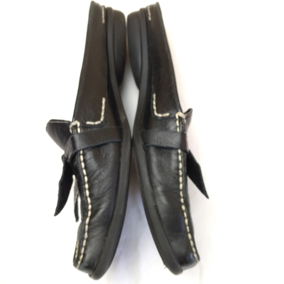 Aerosoles Black Leather Marine Bio Slide Mule Shoes 7 1/2B - Picture 6 of 15